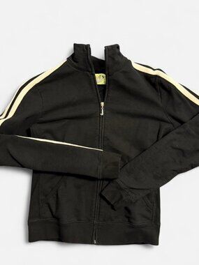 Juicy Couture zip up sweatshirt with collar and stripes down side